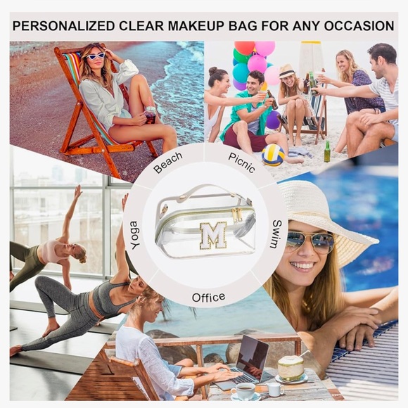 Clear Initial “R” Makeup Bag - Picture 16 of 16